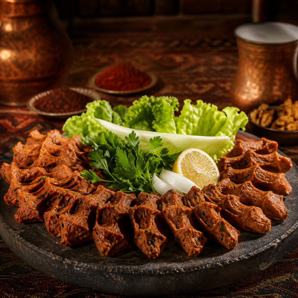 Urfa çiğ köfte tabağı